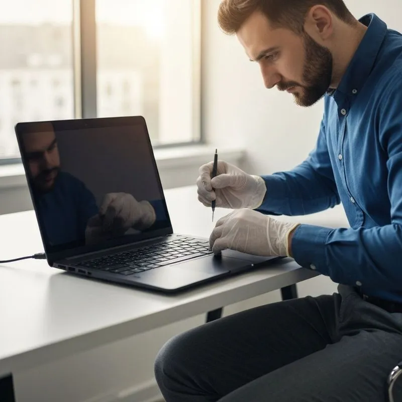 Teknisi OptionTech sedang bekerja