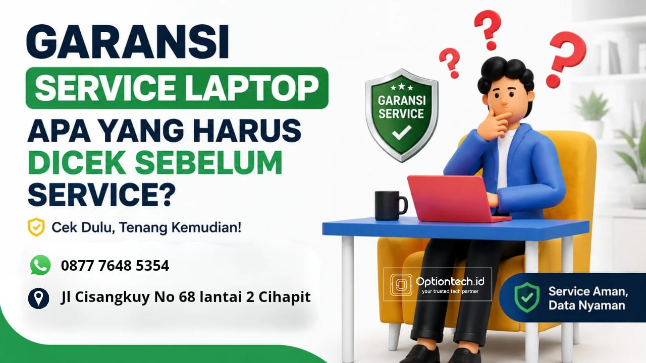 garansi service laptop bandung, optiontech