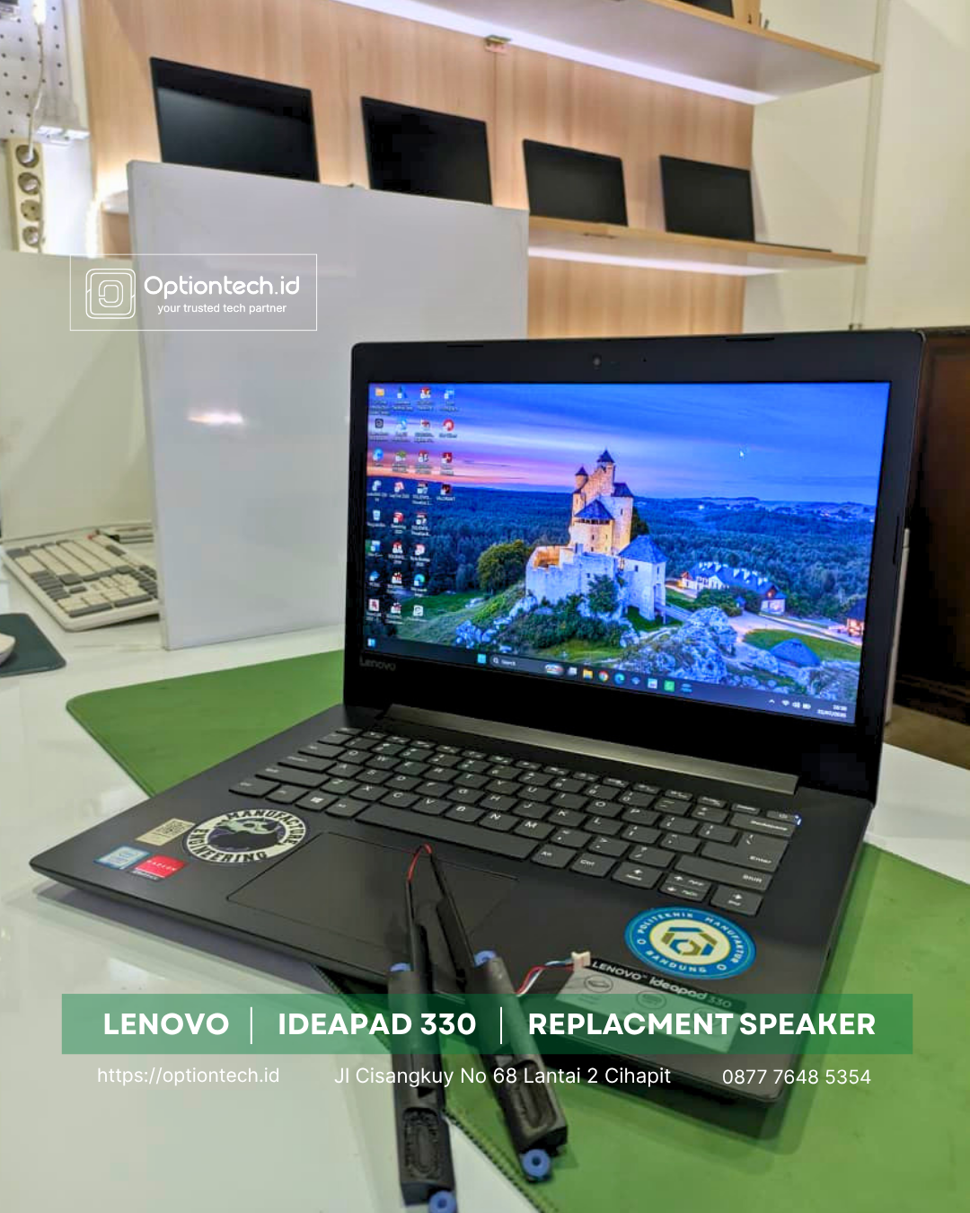 Portfolio Ganti Speaker Laptop Lenovo IdeaPad 330 Sembrani / Sember & Pecah Suara Bandung - OptionTech Bandung