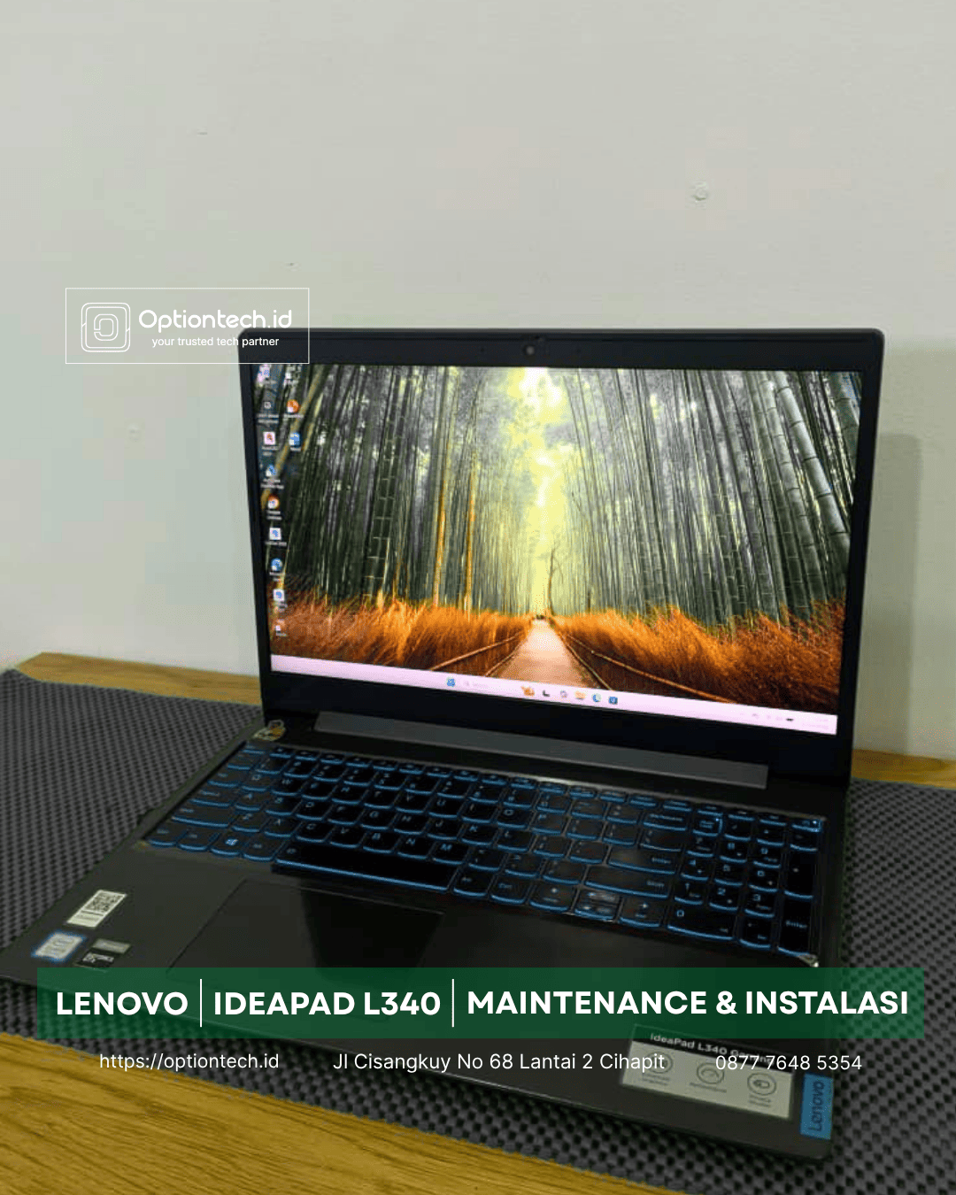 Portfolio Service Maintenance & Install Ulang Windows Lenovo IdeaPad L340 Bandung - OptionTech Bandung