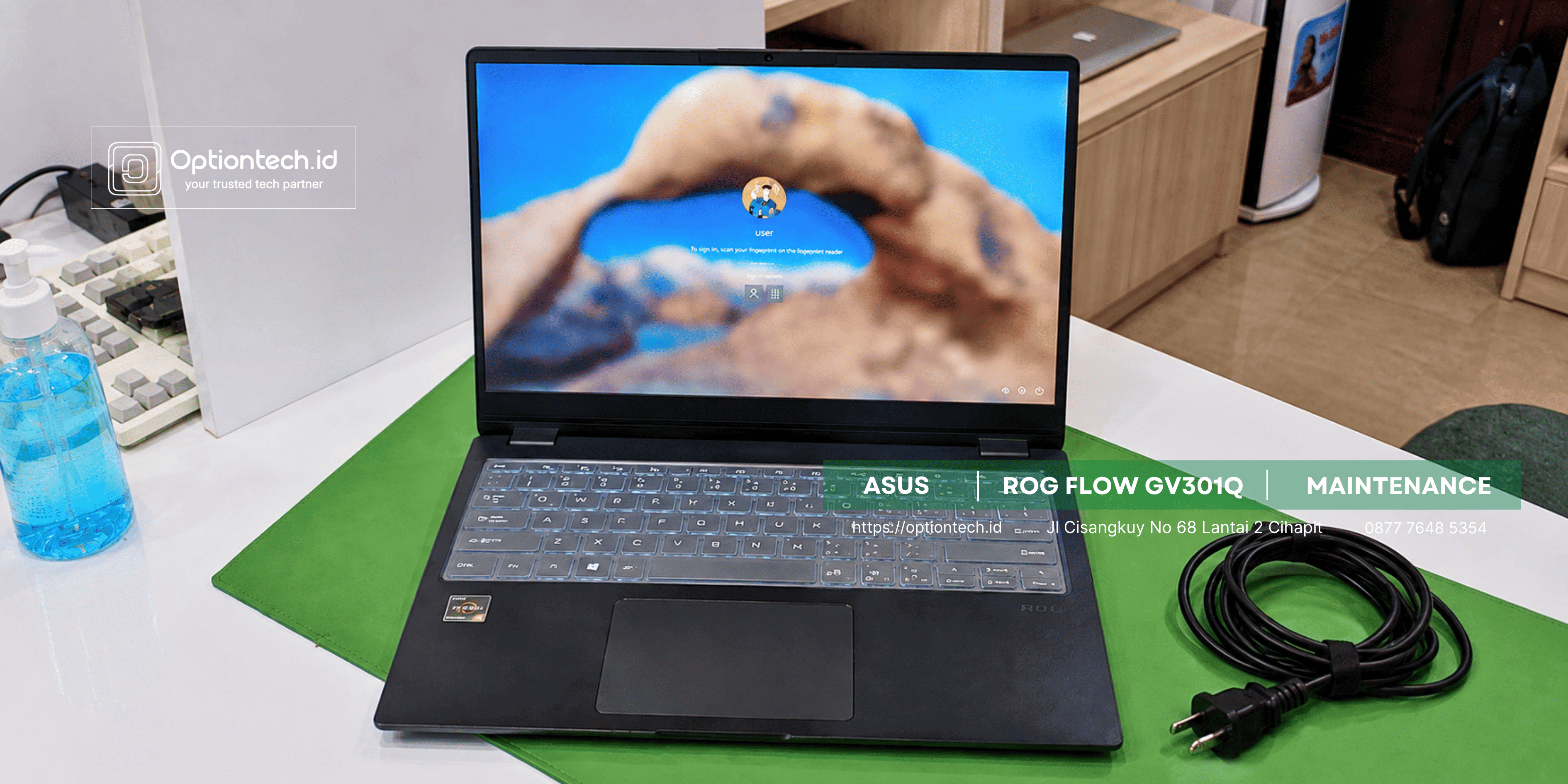 Portfolio Maintenance ASUS ROG Flow GV301Q Cepat Panas Bandung - OptionTech Bandung