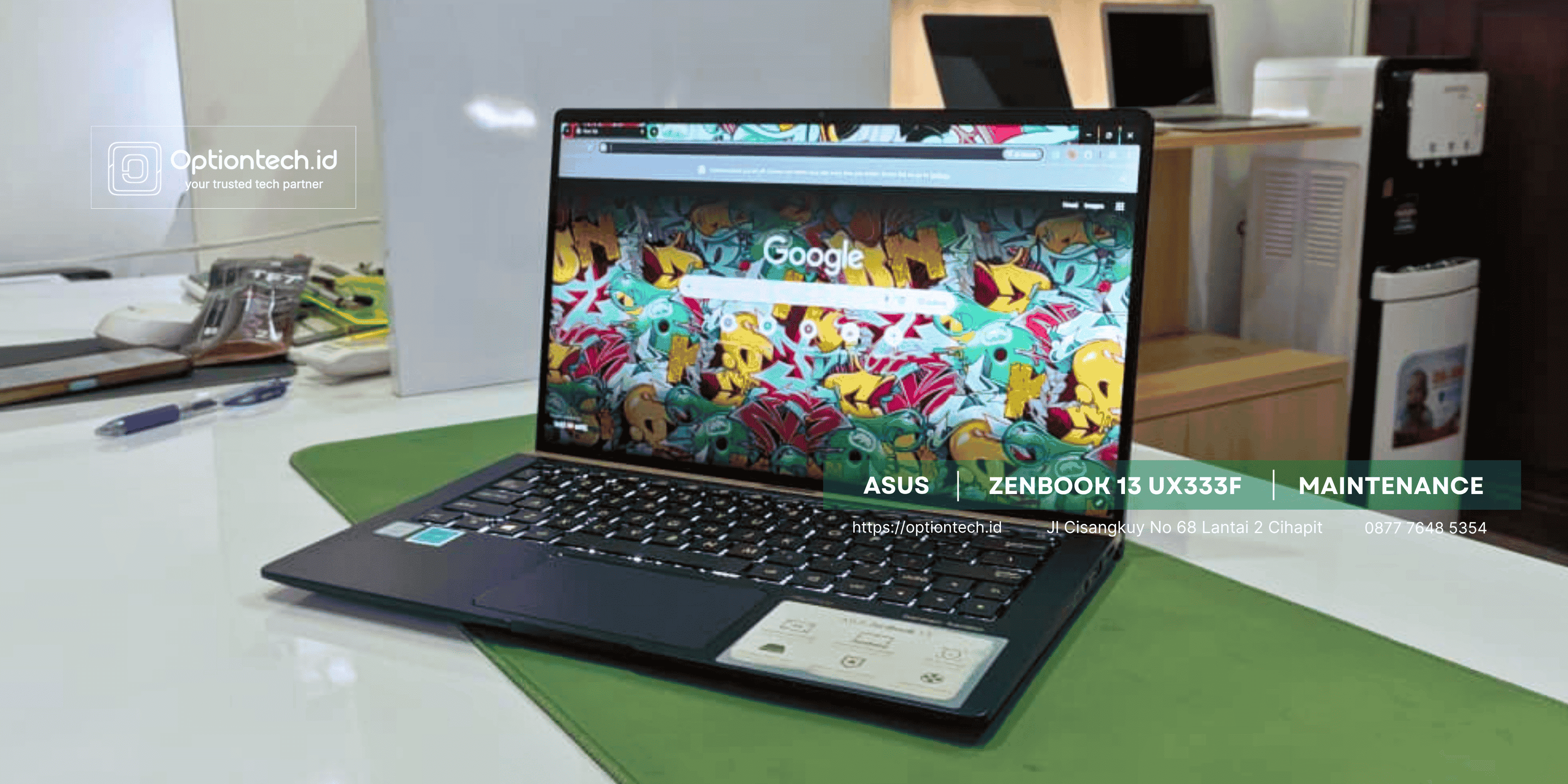 Portfolio Service Maintenance Laptop ASUS ZenBook 13 UX333F Kipas Mati & Panas Bandung - OptionTech Bandung