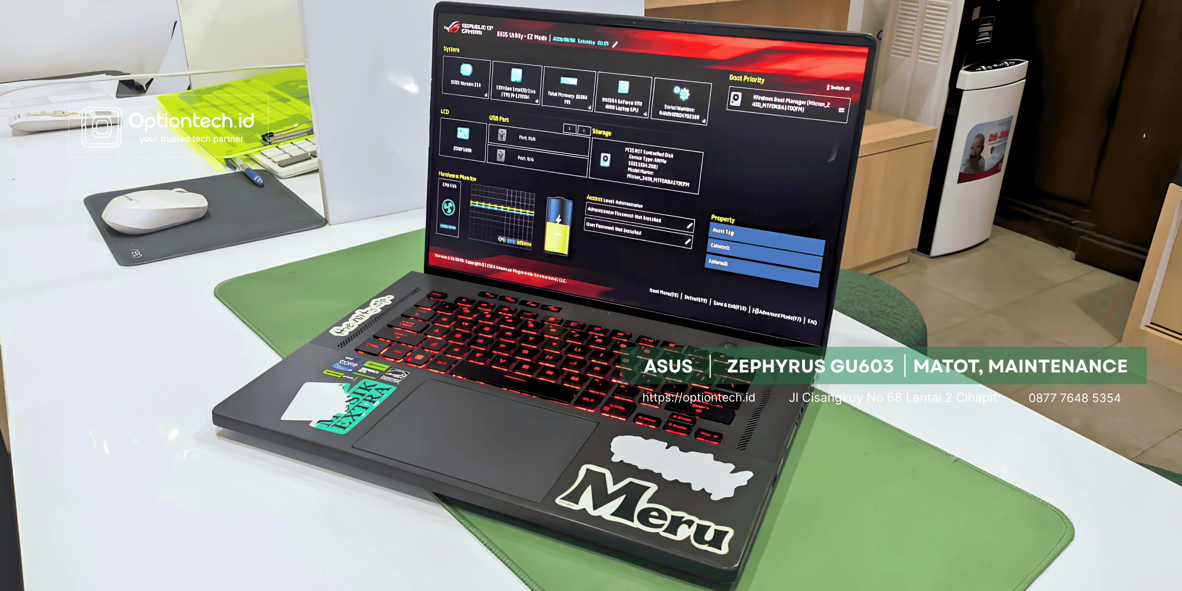 Service ASUS Zephyrus GU603 Mati Total & Overheat di Bandung