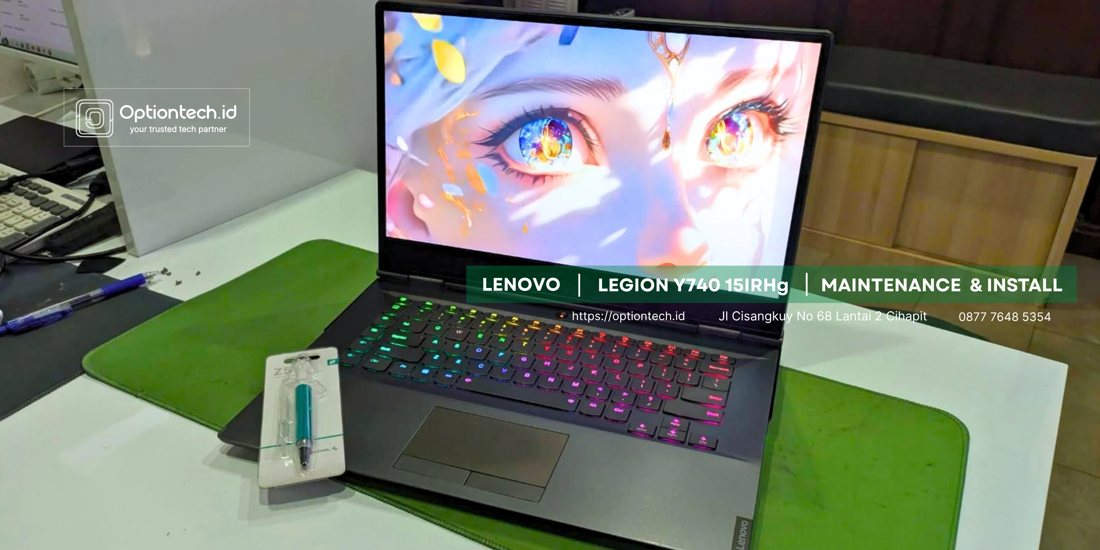 Portfolio Optimalisasi Lenovo Legion Y740 15IRHg Overheat & Install Ulang Bandung - OptionTech Bandung