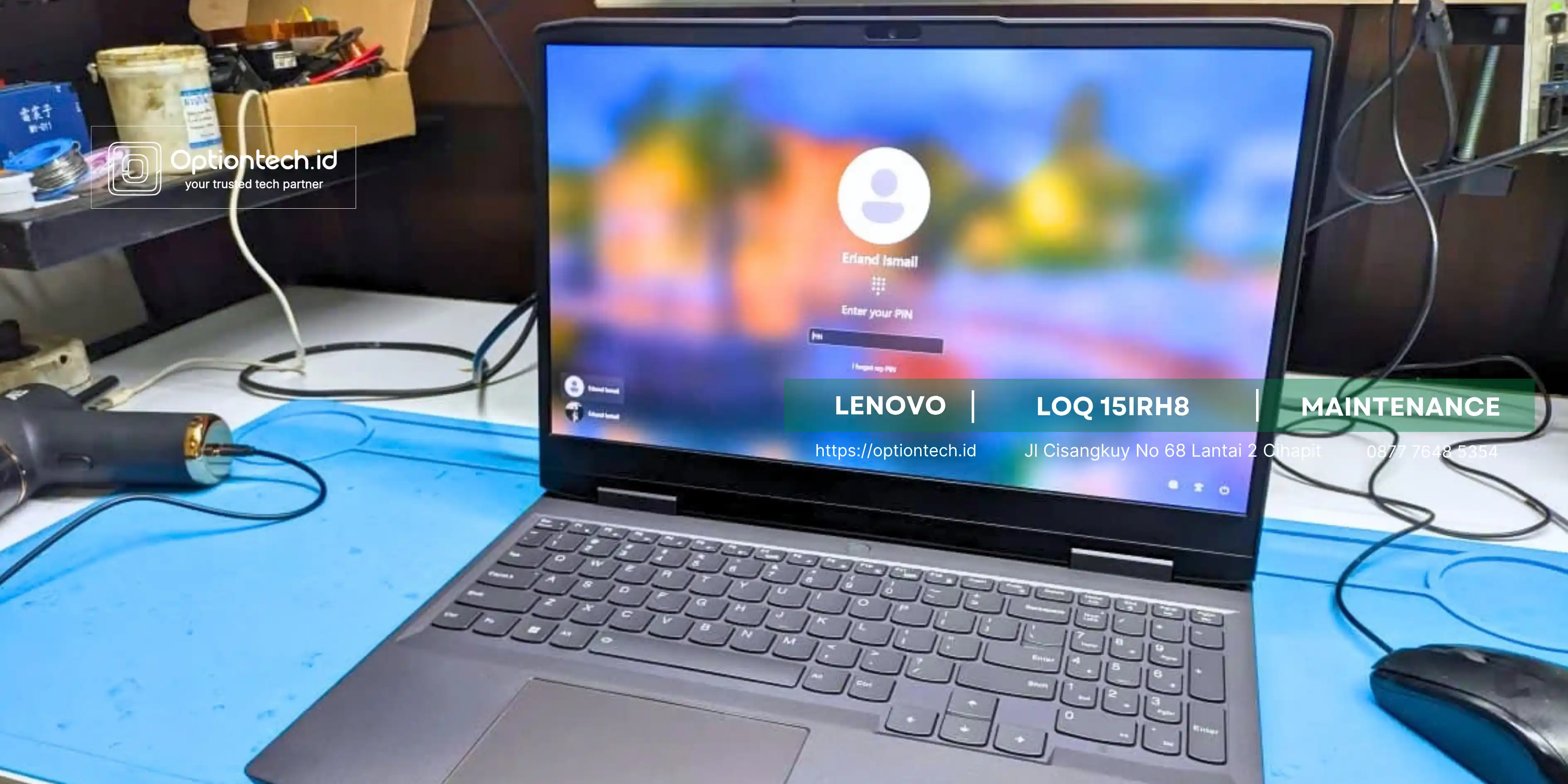 Portfolio Solusi Lenovo LOQ 15IRH8 Overheat & Kipas Bising di Bandung - OptionTech Bandung