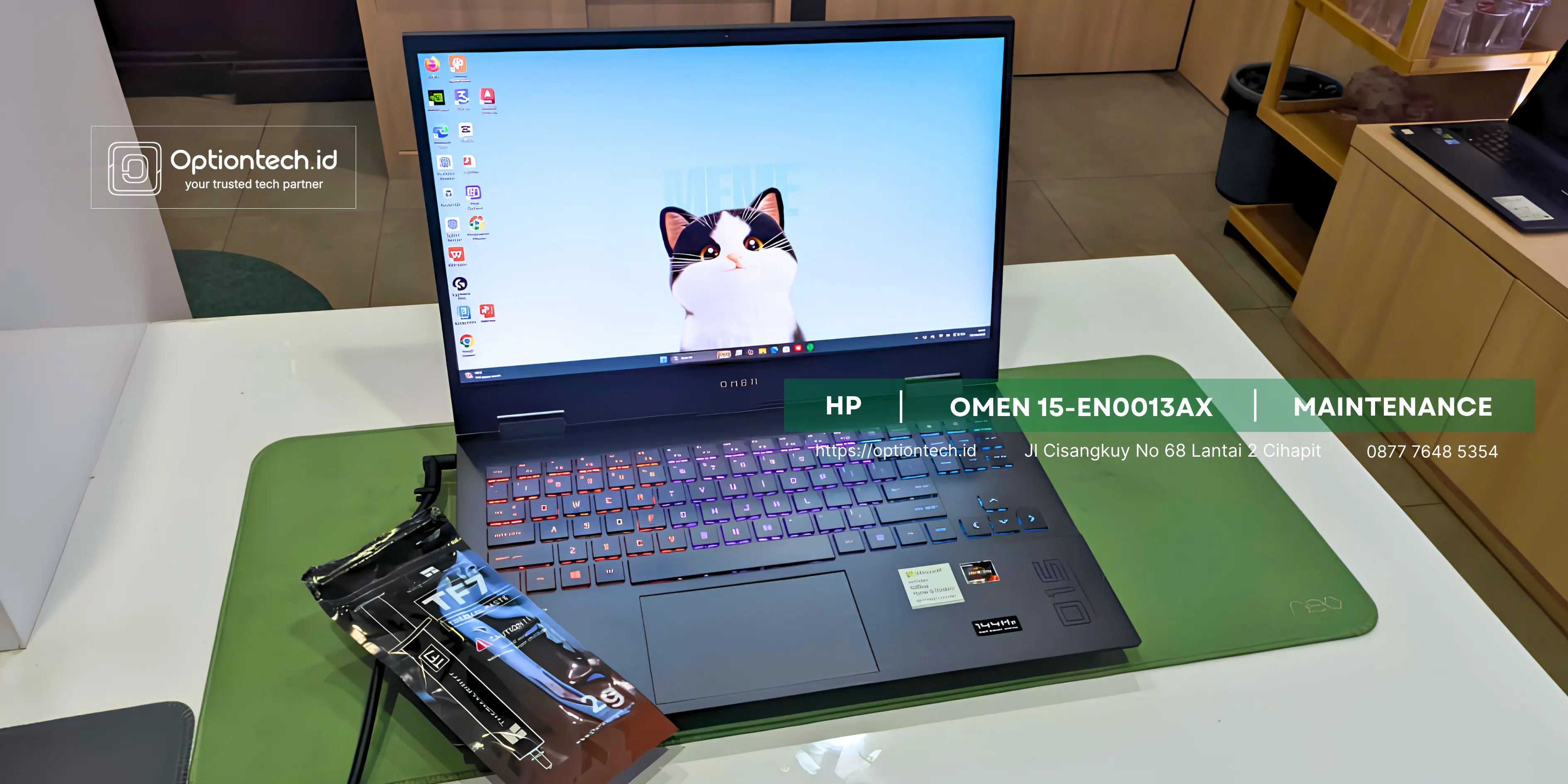 Portfolio Penanganan HP Omen 15-en0013AX Overheat & Cepat Panas Bandung - OptionTech Bandung