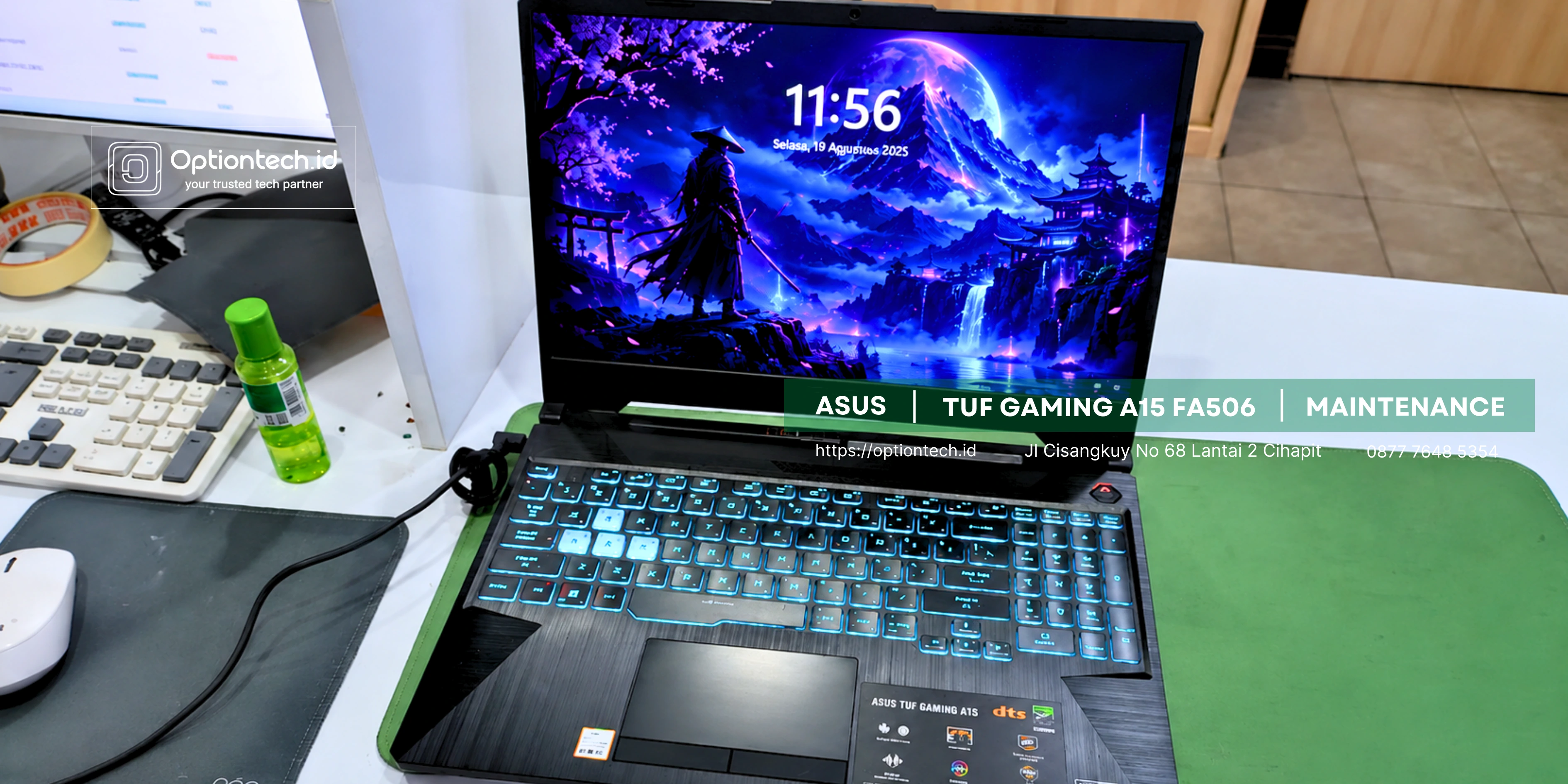 Portfolio Penanganan ASUS TUF Gaming A15 FA506 Overheat & Cepat Panas Bandung - OptionTech Bandung
