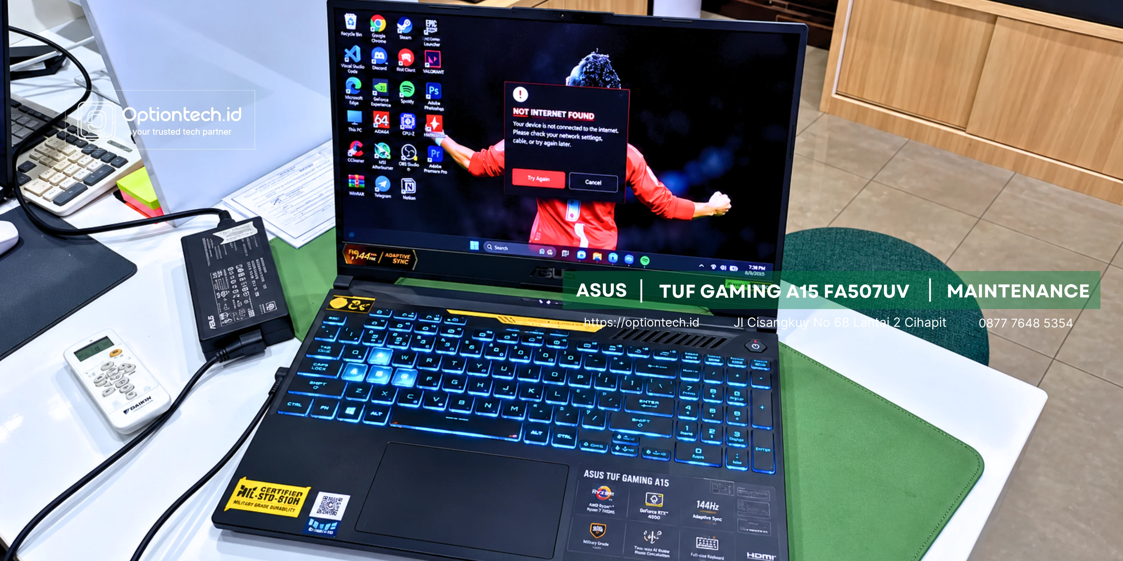 Portfolio Penanganan ASUS TUF Gaming A15 FA507UV Overheat & Cepat Panas Bandung - OptionTech Bandung