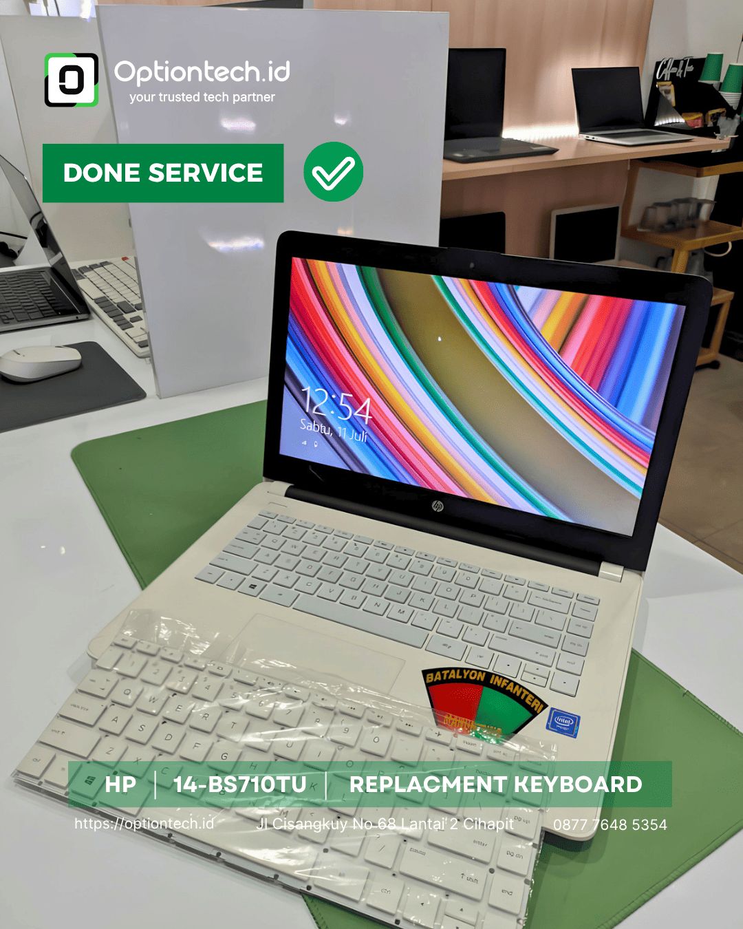 Service Laptop HP 14-BS710TU Bandung -Ganti Keyboard
