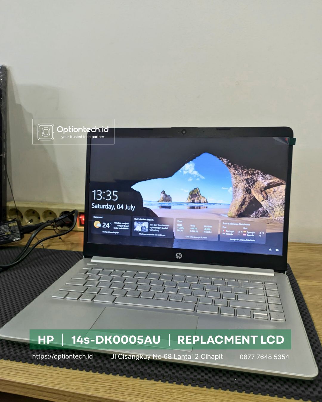 Service Laptop HP 14s-dk0005au Bandung - Ganti LCD