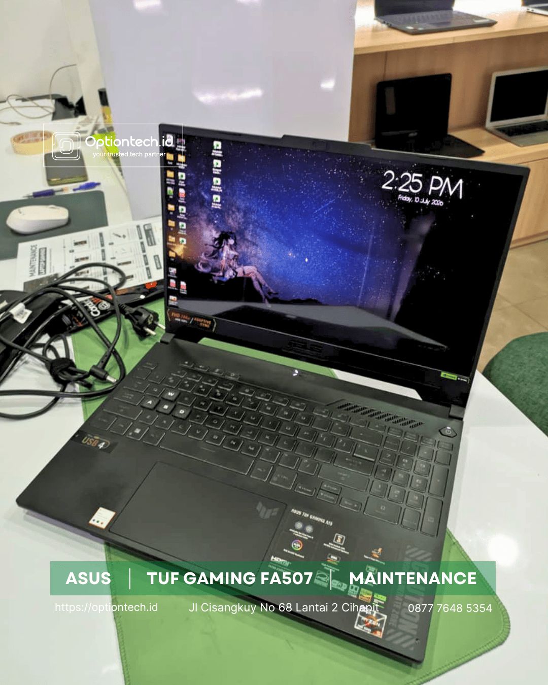 Service ASUS TUF FA507 Bandung - Overheat